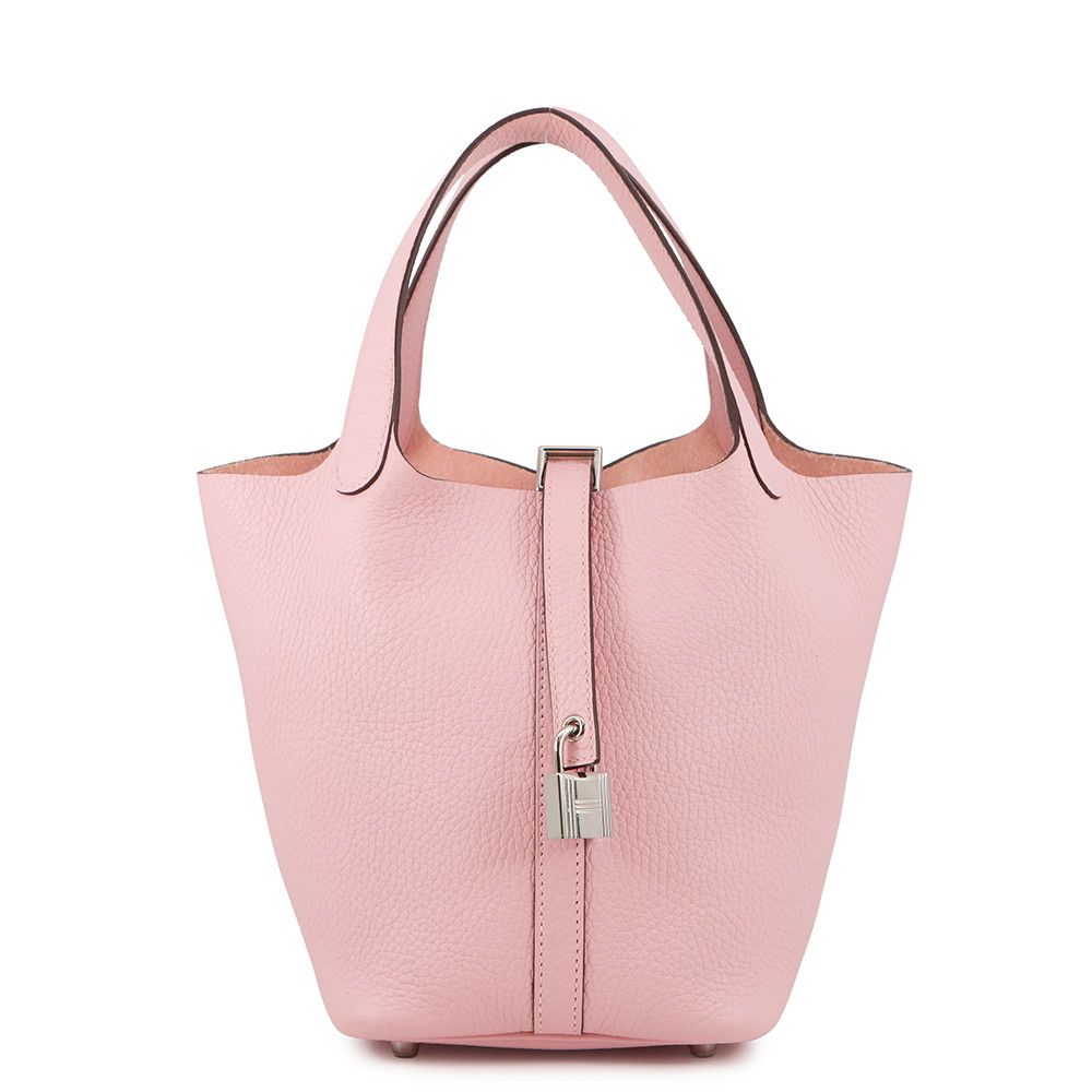 エルメス ハンドバッグ ピコタンロックPM ローズサクラ/シルバー金具 トリヨンクレマンス B刻印 HERMES トートバッグ