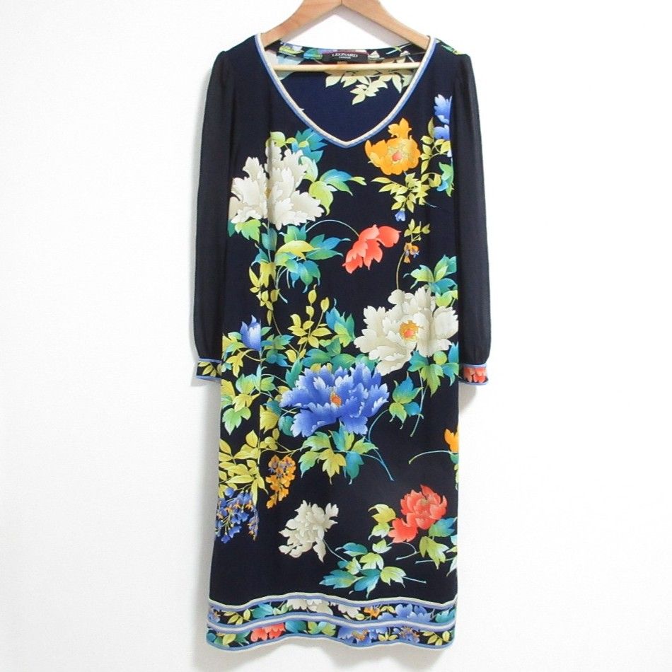 美品 LEONARD FASHION レオナールファッション フラワープリント