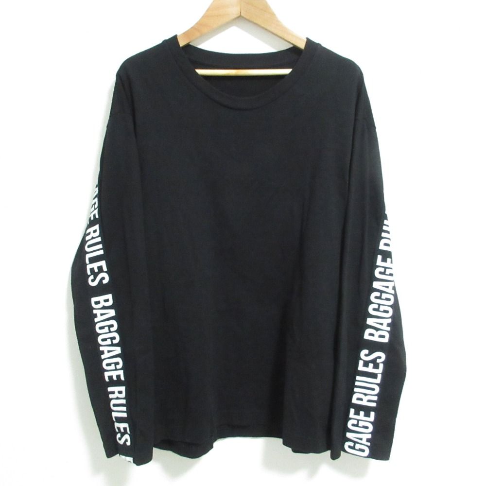 良品 B Yohji Yamamoto ビー ヨウジヤマモト B/BRテープ ロングスリーブ カットソー NH-T69-072 サイズ2 ブラック メンズ レディース 古着 中古 USED