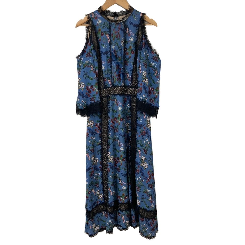 alice + olivia アリスアンドオリビア GATZ Cold Shoulder Dress コールドショルダー ワンピース ブルー レディース 古着 中古 USED