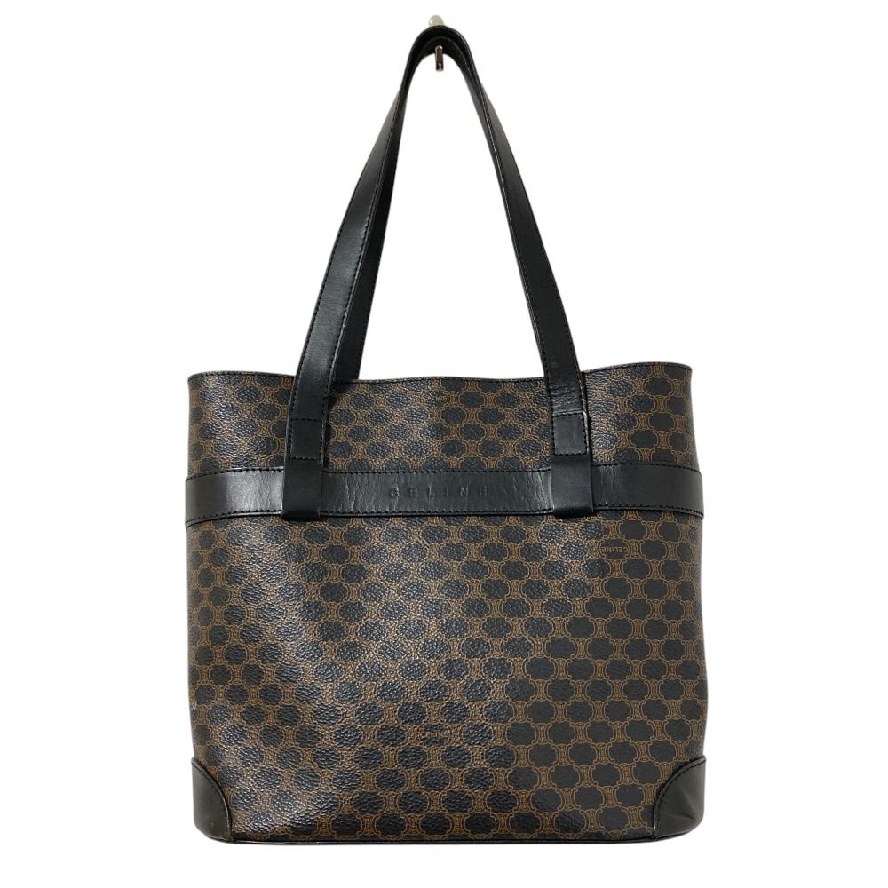 CELINE セリーヌ ヴィンテージ マカダム柄 トートバッグ ブラウン レディース 古着 中古 USED