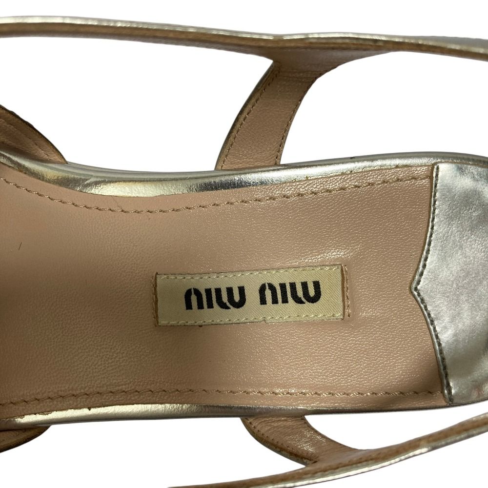 良品 miu miu ミュウミュウ ビジュー装飾 ストラップサンダル サイズ38