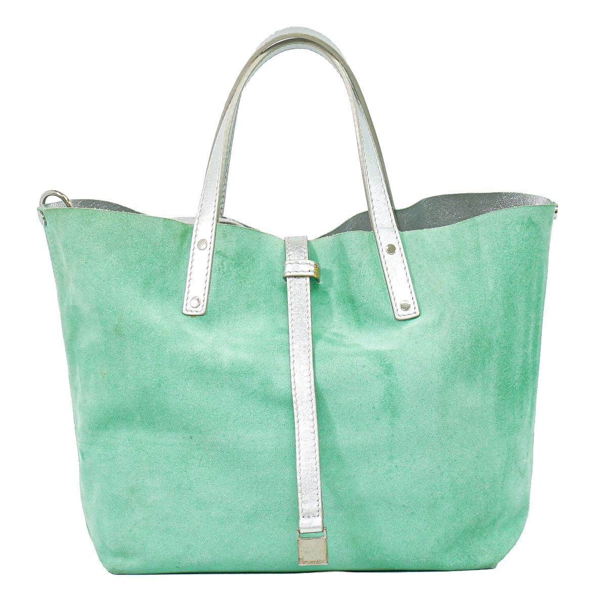 本物 ティファニー TIFFANY &Co. リバーシブル トートバッグ ハンドバッグ スエード レザー ティファニーブルー バック 中古・