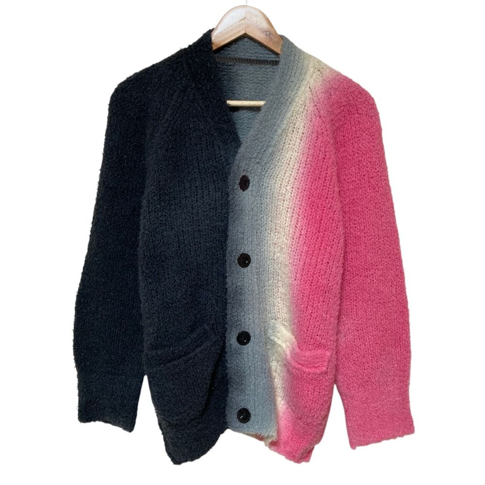 美品 23AW sacai サカイ Tie Dye Knit Cardigan タイダイ ニットカーディガン 23-06893 サイズ1 グラデーション グレー ピンク レディース 古着 中古 USED