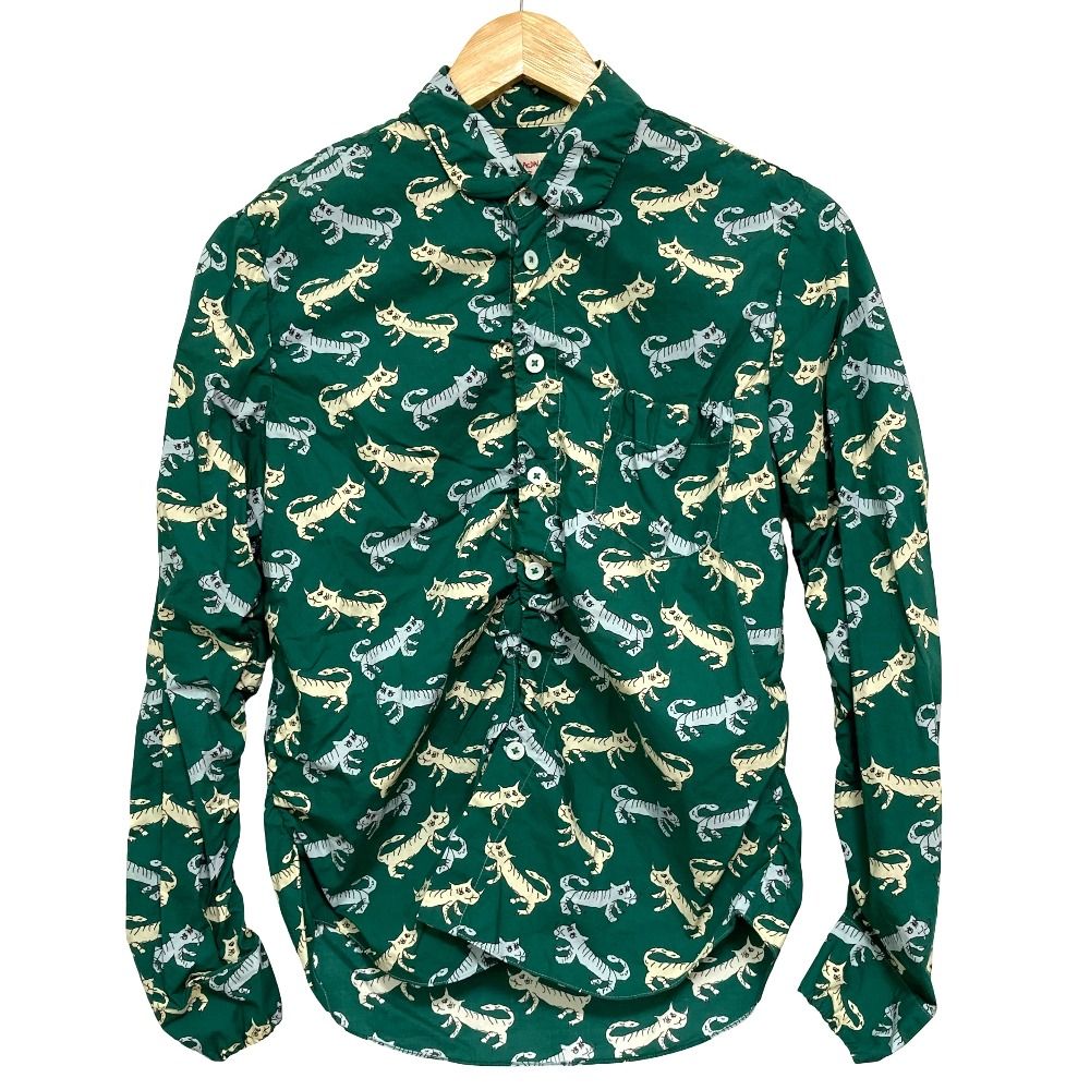 美品 MARNI マルニ マリアマグダレナスアレス プリントブラウス CAMAP73A00 サイズ38 グリーン レディース 古着 中古 USED