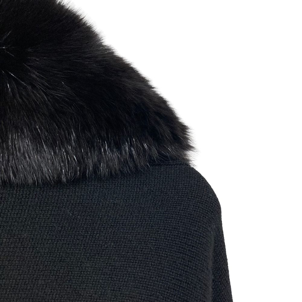 美品 FOXEY フォクシー フォックスファー ケープ マフラー ブラック