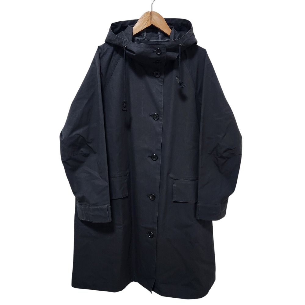 良品 MARGARET HOWELL マーガレットハウエル コットン フーディーコート 1 ブラック レディース 古着 中古 USED