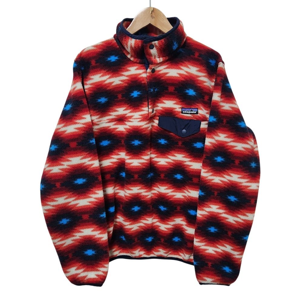 美品 Patagonia パタゴニア シンチラスナップT フリースジャケット 25455 サイズS マルチカラー レディース 古着 中古 USED