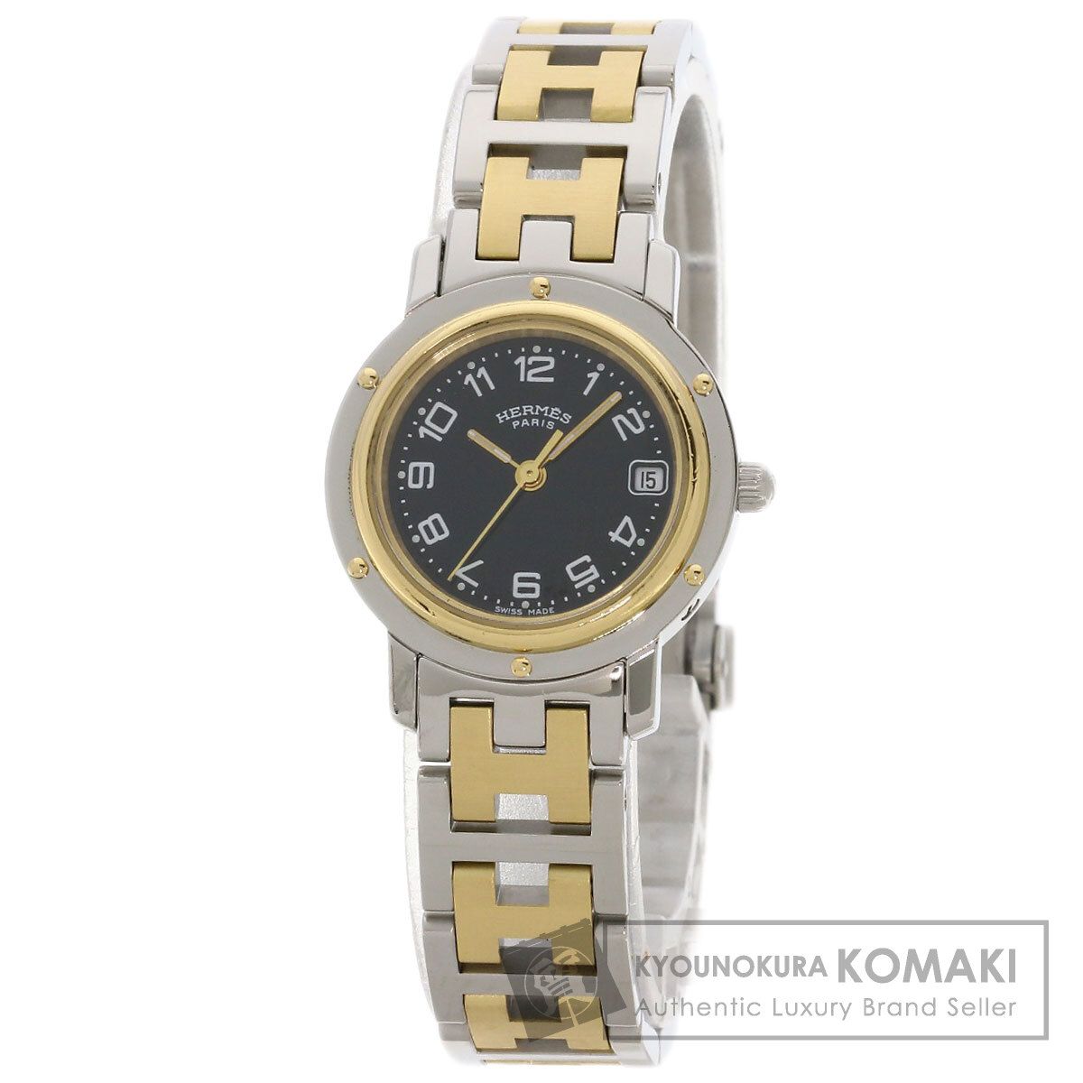 HERMES エルメス CL4.220 クリッパー 腕時計 SS SSxGP レディース [中古]