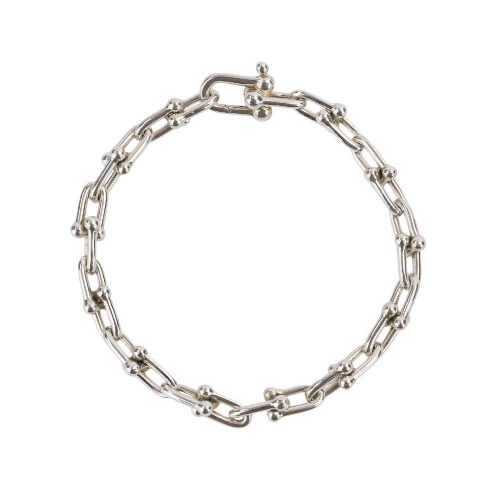 美品 Tiffany & Co. ティファニー ハードウェア スモール リンク ブレスレット 925 シルバー メンズ レディース 古着 中古 USED