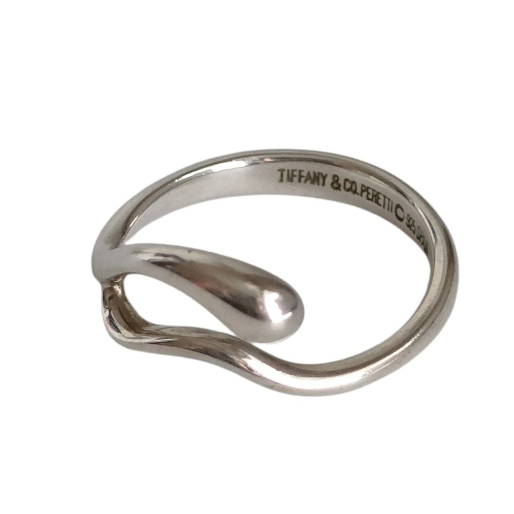 美品 TIFFANY&Co ティファニー 925 ティアドロップ ウェーブ リング 指輪 アクセサリー 12号 シルバー レディース 古着 中古 USED