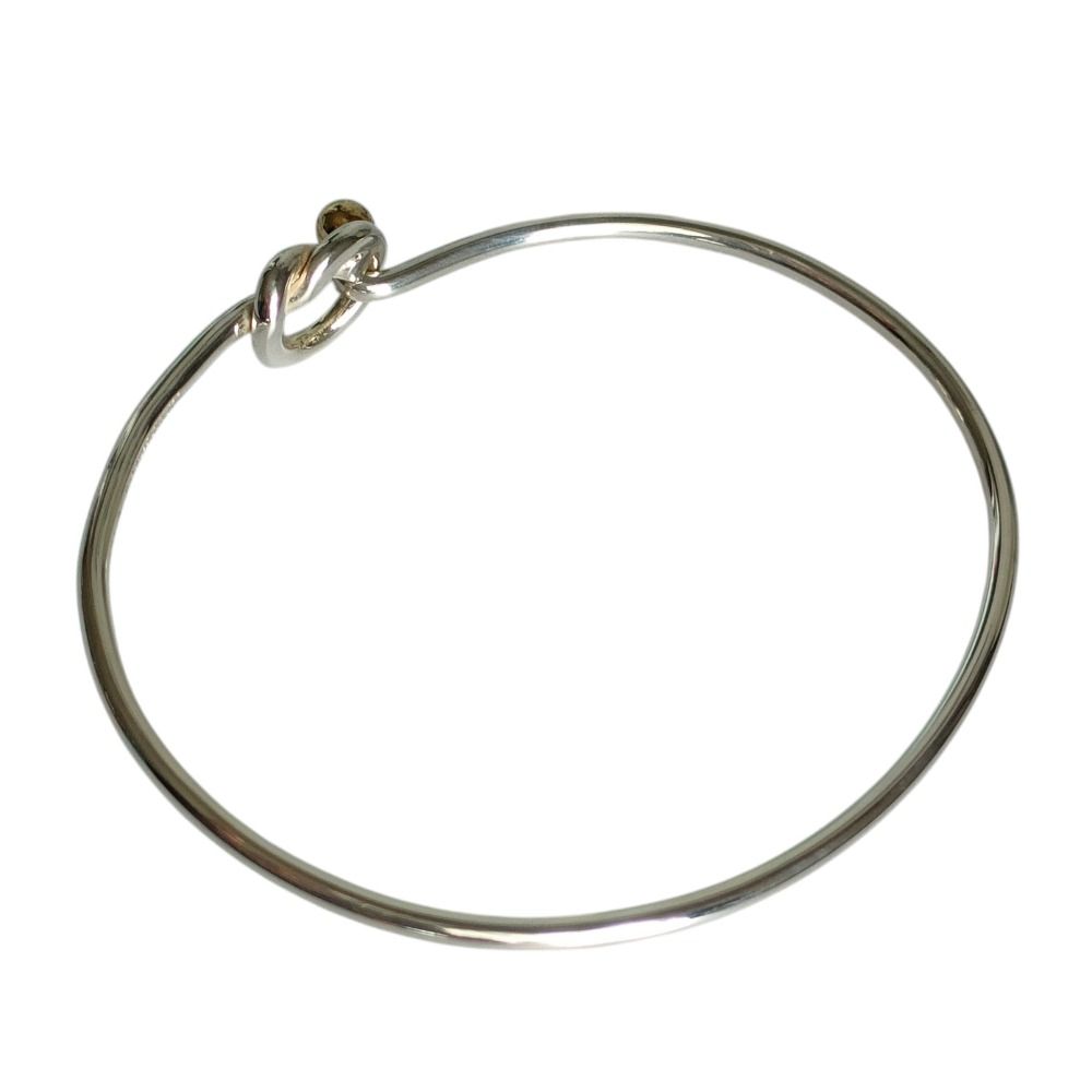 美品 Tiffany & Co. ティファニー 750 925 コンビ ラブノットバングル