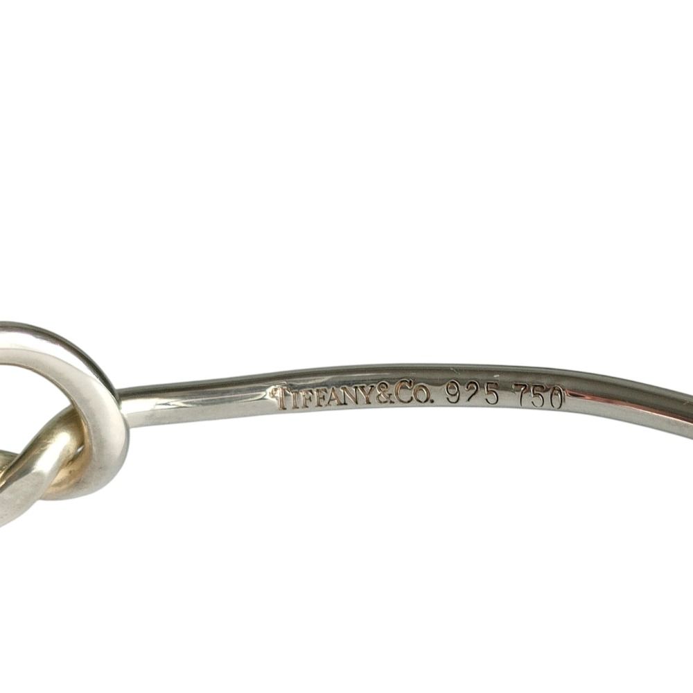 美品 Tiffany & Co. ティファニー 750 925 コンビ ラブノットバングル