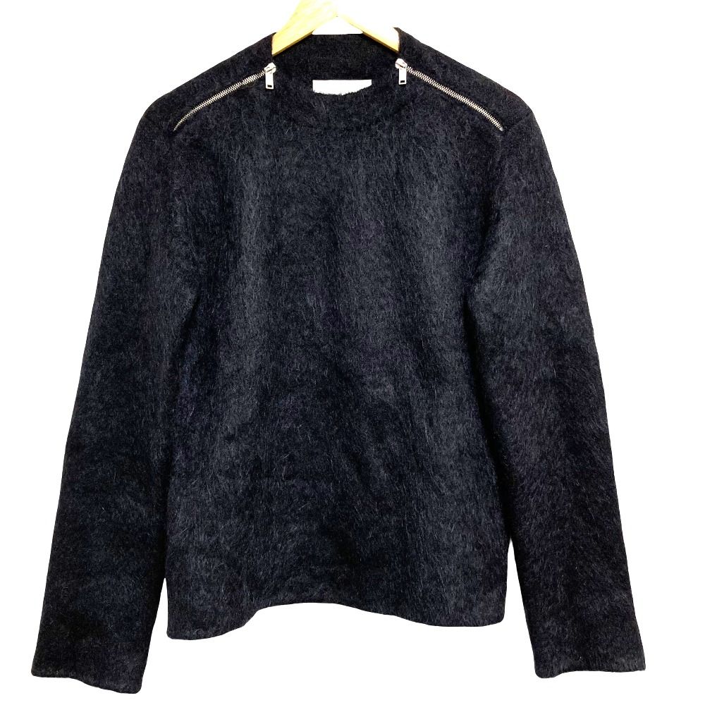 美品 23AW JIL SANDER ジルサンダー ショルダージップ モヘアニット セーター J03GP0127 サイズ36 ブラック レディース 古着 中古 USED