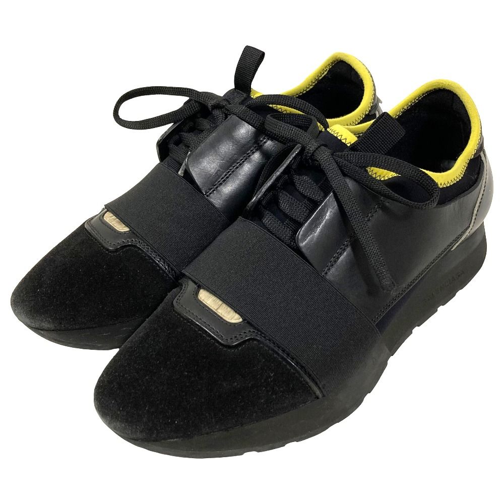 美品 BALENCIAGA バレンシアガ スエード コンビ スニーカー サイズ38 約25cm ブラック レディース 古着 中古 USED
