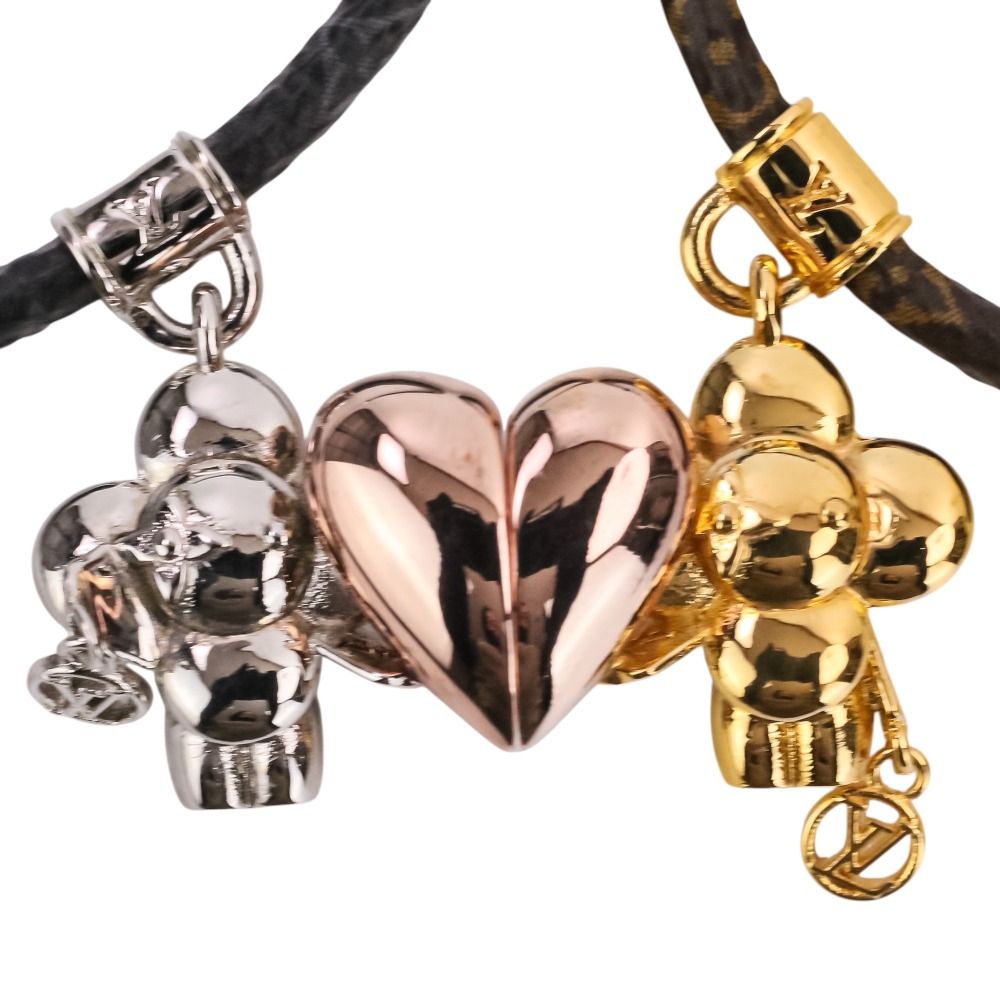 美品 Louis Vuitton ルイヴィトン ブラスレ ヴィヴィエンヌ アムール セット ペアブレスレット M8333Z シルバーカラー ゴールドカラー レディース 古着 中古 USED