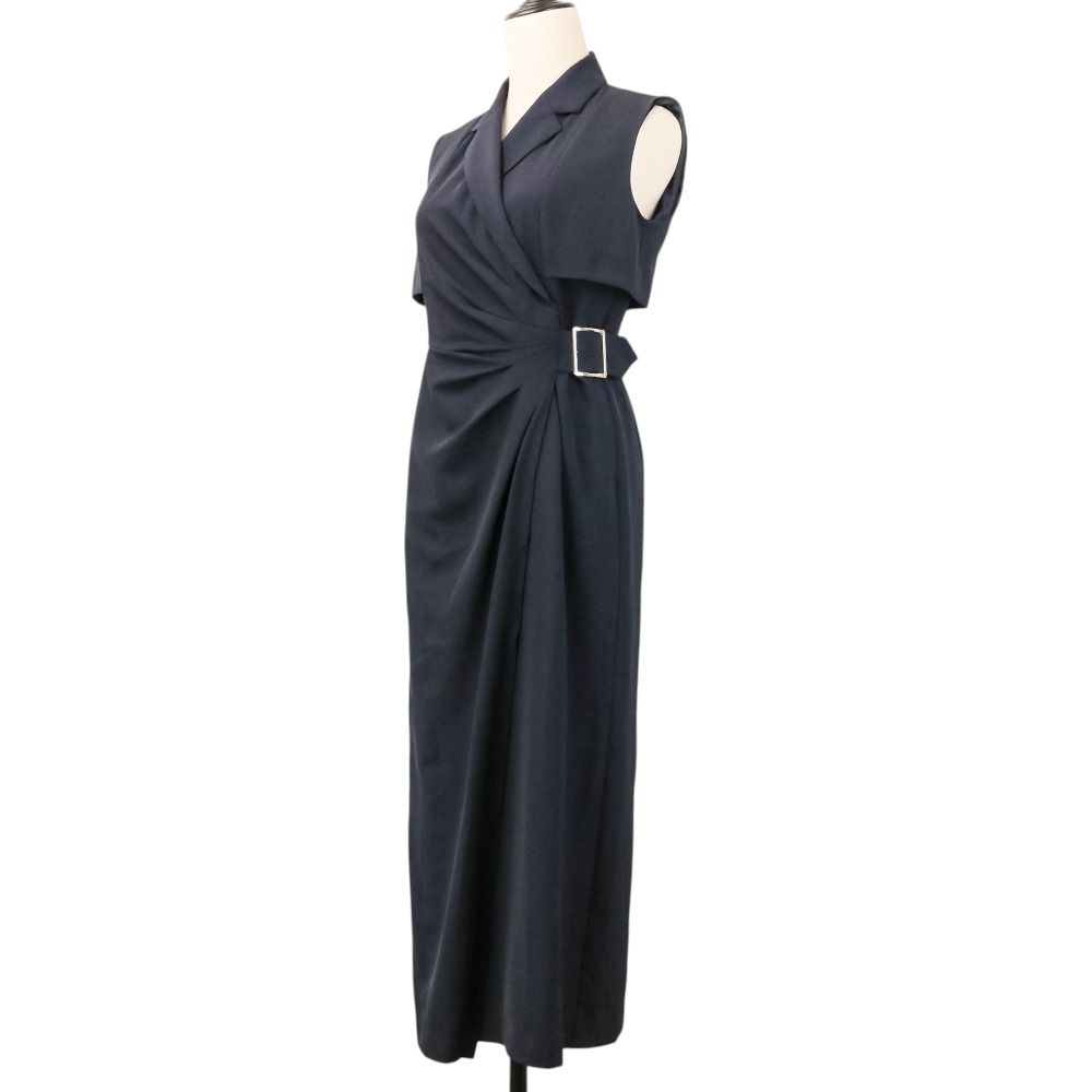 美品 L'AUBE BLANC ローブブラン Side-buckle Drape Dress