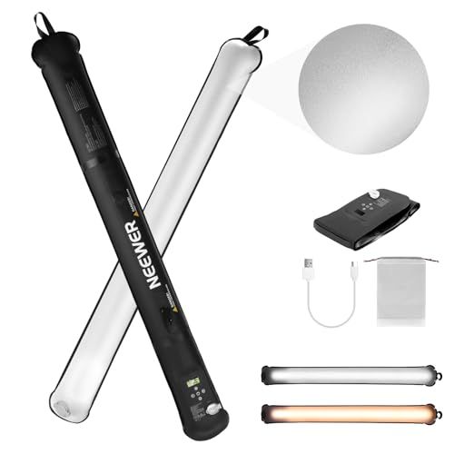 【新品】NEEWER BASICS 21W スティックライト チューブ型撮影用ライト 90cm インフレータブル TPU製 軽量 ポータブル 手持ち LEDビデオライト バイカラー 調光可能 色温度2700-6500K 1300Lux/0.5 2f391bdb