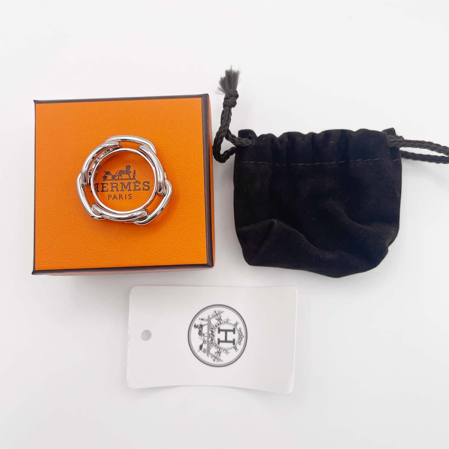 HERMES エルメス ルガテ シェーヌダンクル スカーフリング メタル