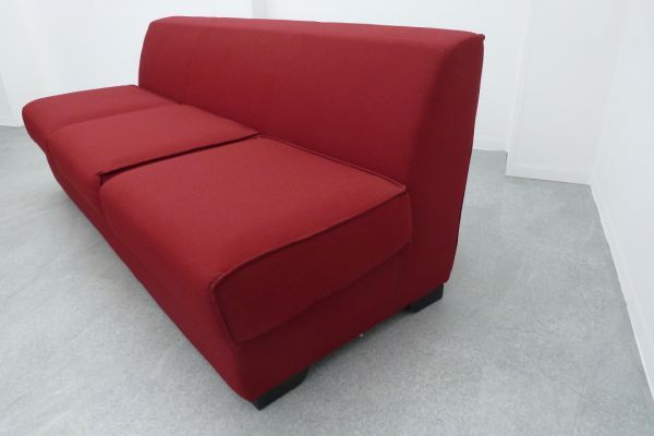 【中古品】TRUE DESIGN 3人掛けソファ レッド