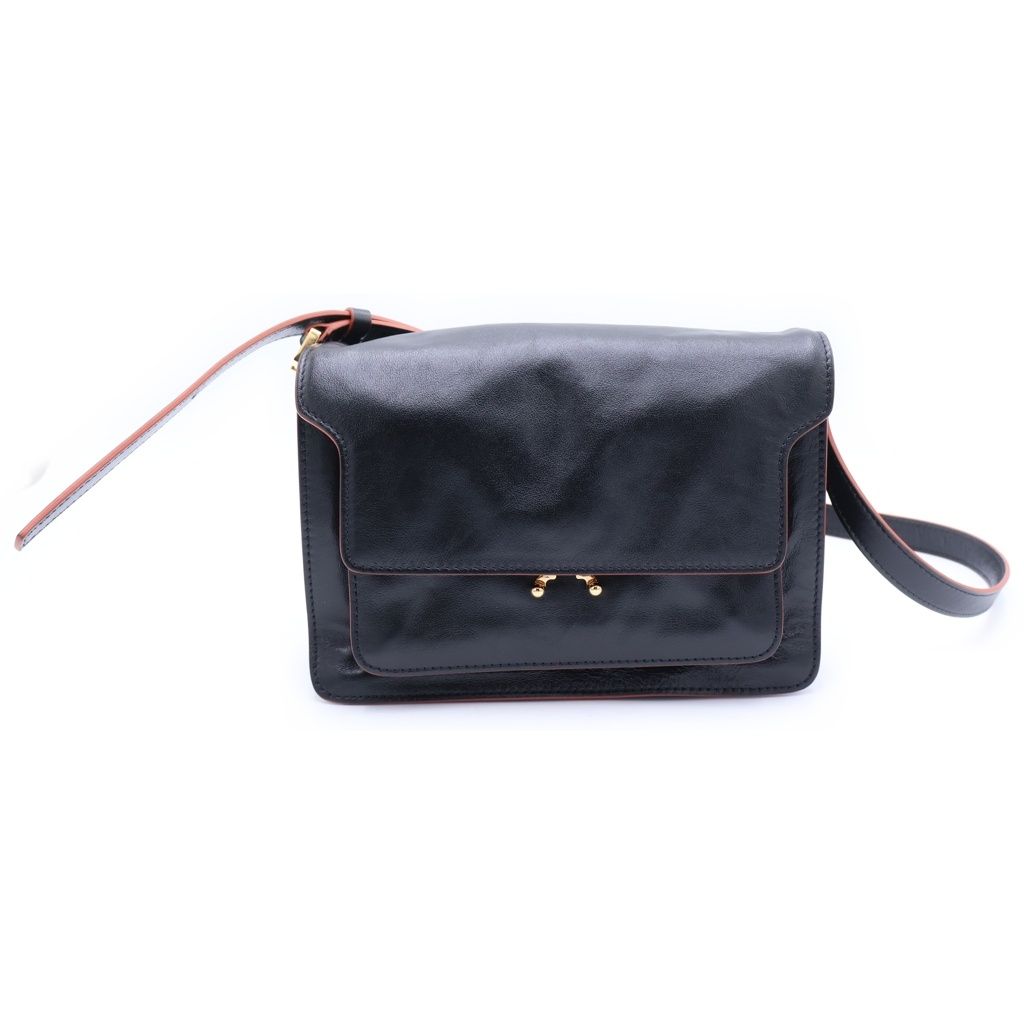 MARNI (マルニ) TRUNK SOFT トランク ソフト レザー ショルダーバッグ ブラック ゴールド金具