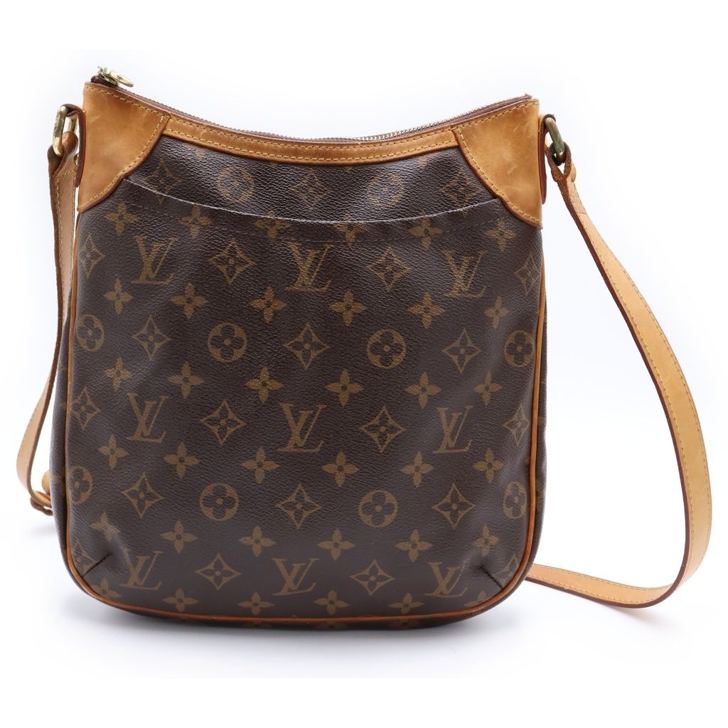 LOUIS VUITTON (ルイヴィトン) モノグラム オデオンPM ショルダーバッグ ブラウン レザー×PVC M56390 ゴールド金具