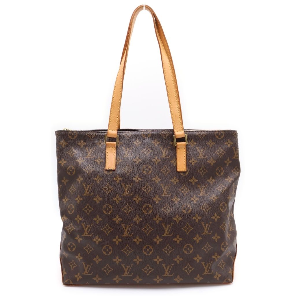 LOUIS VUITTON (ルイヴィトン) モノグラム カバ・メゾ トートバッグ ハンドバッグ ブラウン レザー×PVC M51151 ゴールド金具
