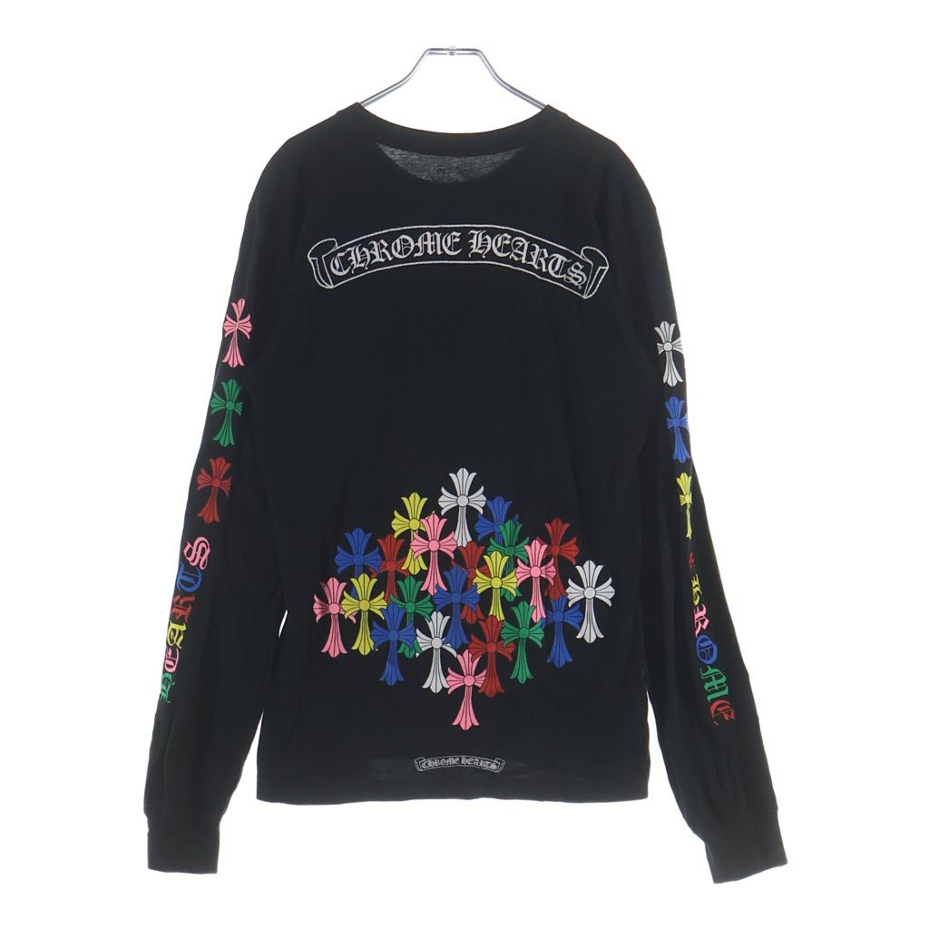 CHROME HEARTS (クロムハーツ) MLTCOL CEM CRS T-SHRT マルチセメタリークロスプリント 長袖Tシャツカットソー ブラック