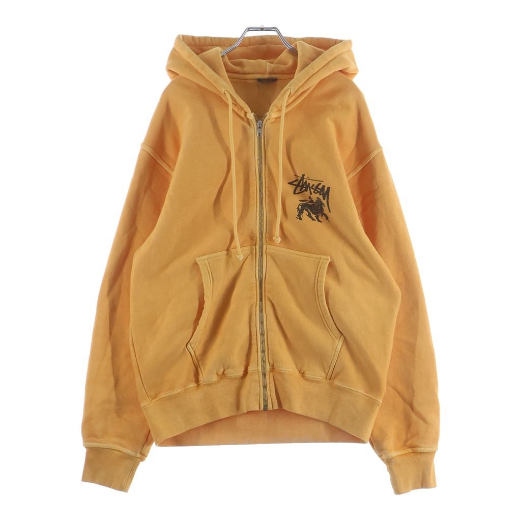 STUSSY (ステューシー) 24AW Rasta Lion Pigment Dyed Zip Hoodie ラスタライオン ピグメントダイ ジップアップフーディ オレンジ