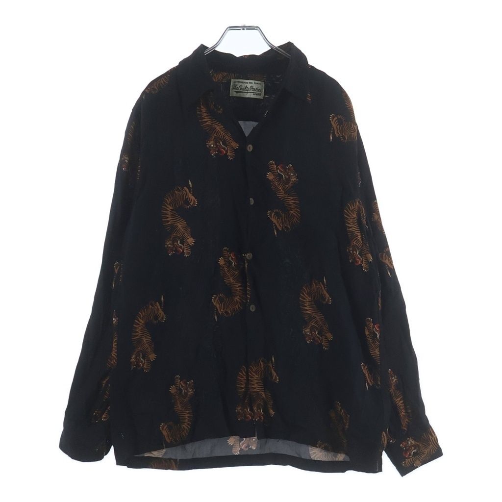 WACKO MARIA (ワコマリア) Tim Lehi Hawaian Shirt 虎 開襟 長袖シャツ ブラック