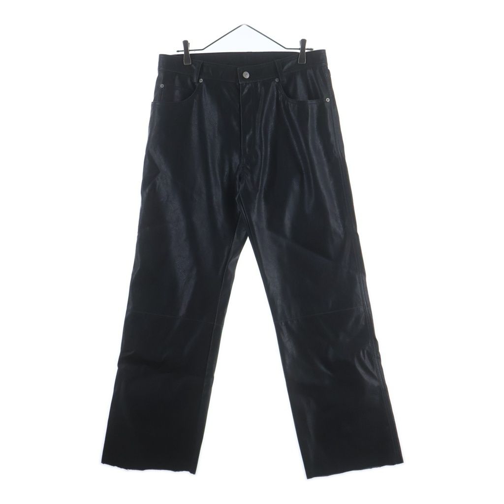 MM6 Maison Margiela (エムエムシックスメゾンマルジェラ) 25AW シンセティックレザー エンボス加工 5ポケット SH2LA0045 レザーパンツ ブラック