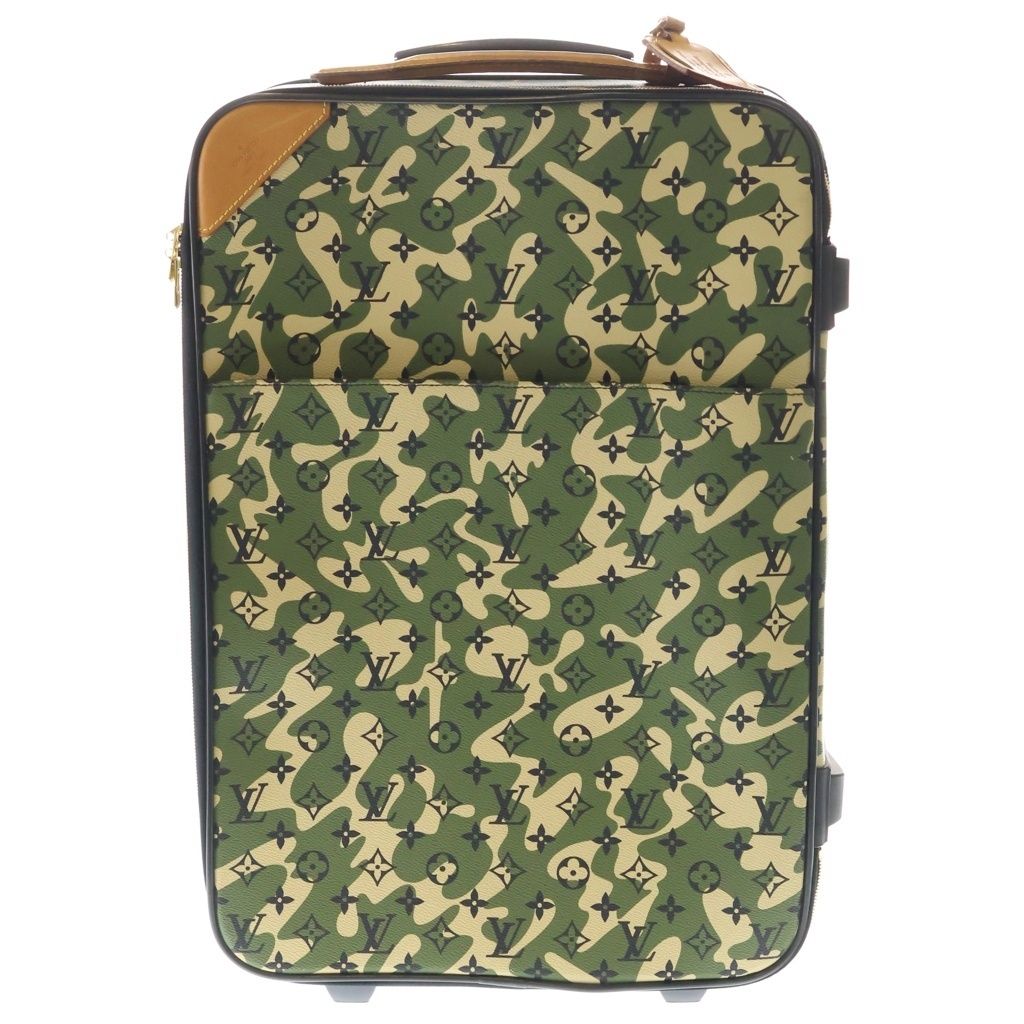 LOUIS VUITTON (ルイヴィトン) モノグラモフラージュ ぺガス60 キャリーケース トラベルバッグ グリーン M23333