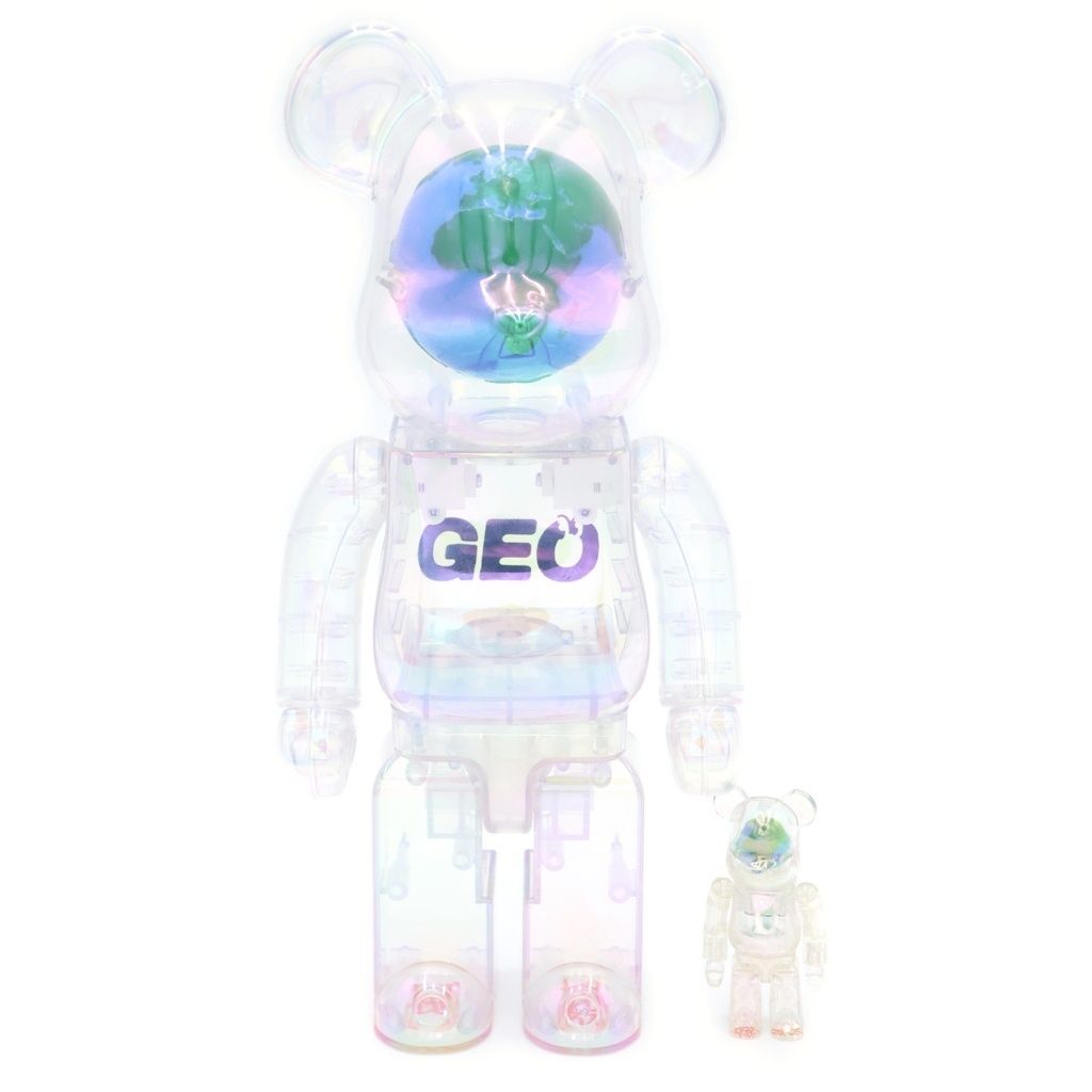 BE@RBRICK (ベアブリック) GEO EARTH 100% 400% ジオアース フィギュア クリア