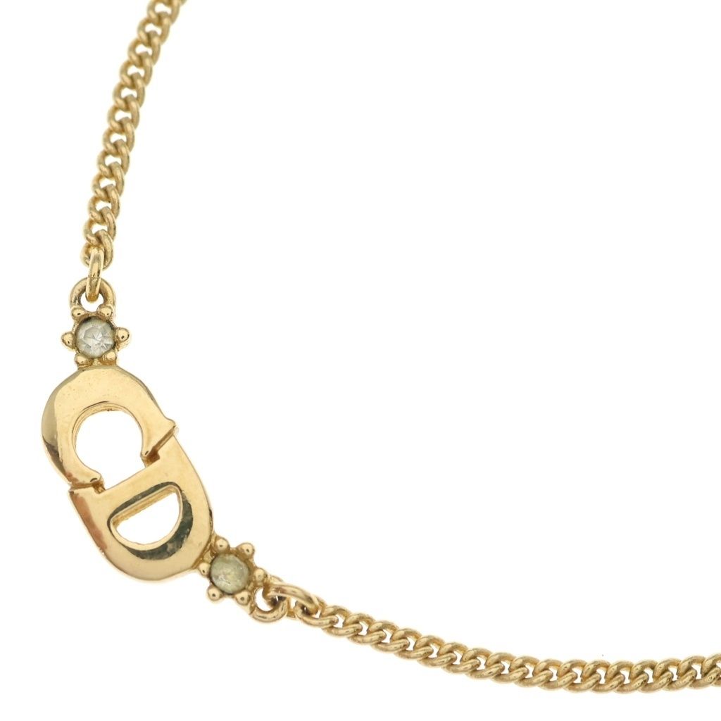 CDロゴ ダブル チェーン ネックレス ゴールド DIOR】PETIT CD ダブルチェーン ネックレス ☆CDロゴ＆星☆ (Dior