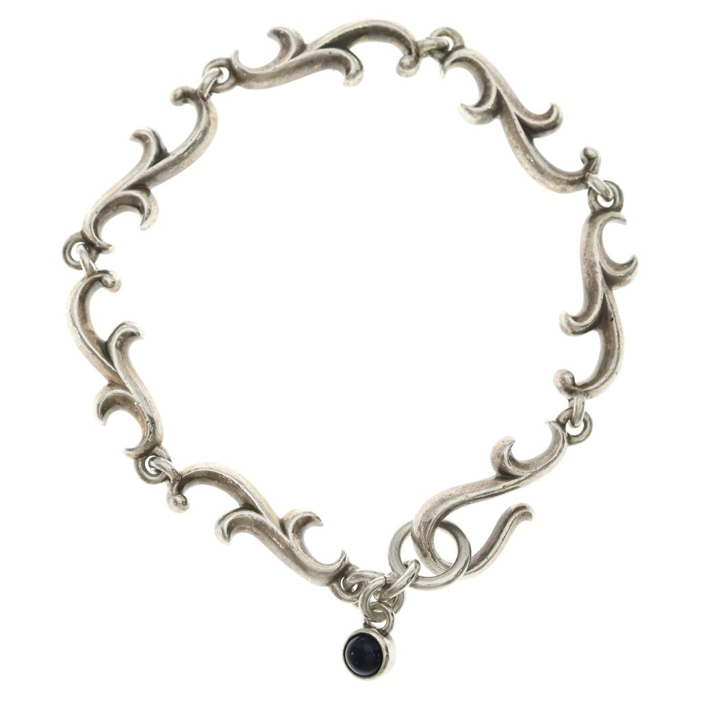 AQUA SILVER (アクアシルバー) ブラックストーンアラベスクブレスレット シルバー