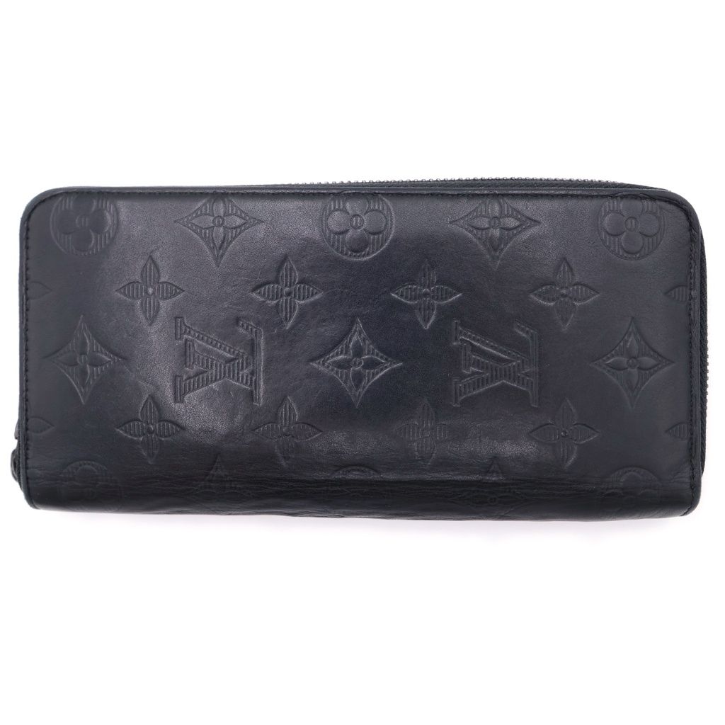 LOUIS VUITTON (ルイヴィトン) モノグラム シャドウジッピー オーガナイザー ロングウォレット 長財布 ブラック レザー M62902 シルバー金具