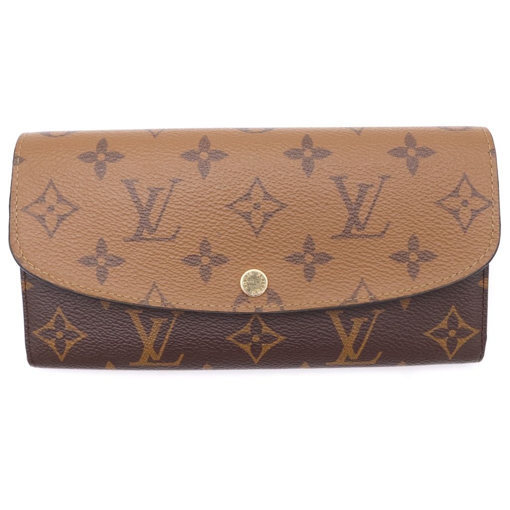LOUIS VUITTON (ルイヴィトン) モノグラム リバース ポルトフォイユ エミリー ブラウン レザー M82157 ICタイプ