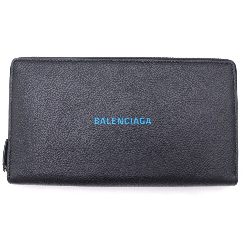 BALENCIAGA (バレンシアガ) ロゴプリント ラウンドジップ キャッシュ 