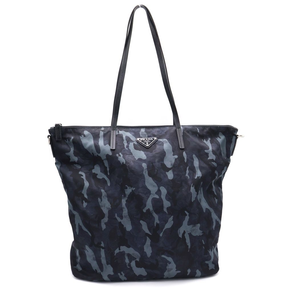 PRADA (プラダ) カモフラージュ ナイロン 2WAY トートバッグ ショルダーバッグ ネイビー 1BG189