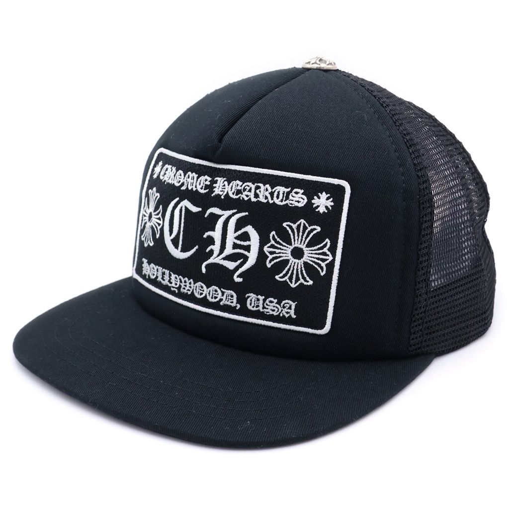 CHROME HEARTS (クロムハーツ) TRUCKER CAP CHパッチ メッシュ トラッカーキャップ 帽子 ブラック