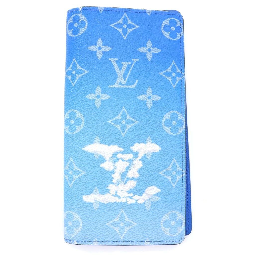 LOUIS VUITTON (ルイヴィトン) モノグラムクラウズ ポルトフォイユブラザ ロングウォレット 長財布 ブルー M69680