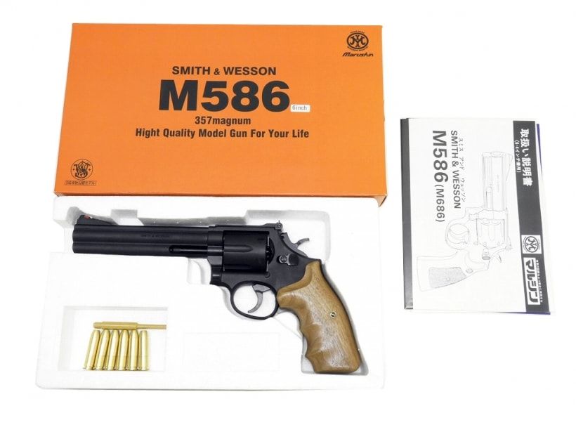 [マルシン] S&W M586 6インチ HW 木製グリップ付 モデルガン (中古ランクAトイガン)
