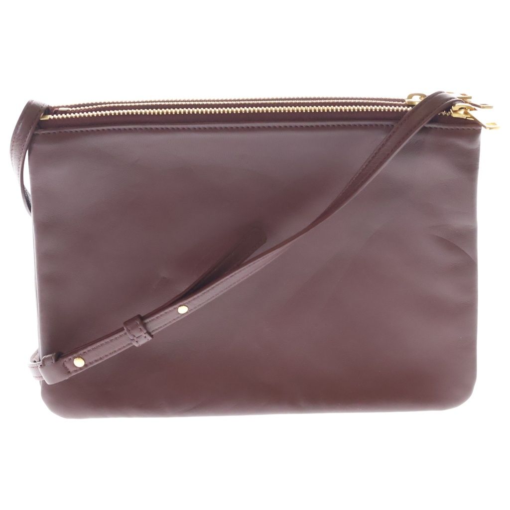 CELINE (セリーヌ) トリオ ラージ ショルダーバッグ ボルドー レザー