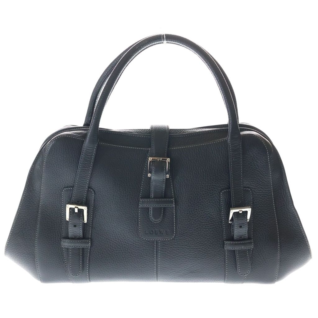 LOEWE (ロエベ) センダ ハンドバッグ ブラック レザー シルバー金具