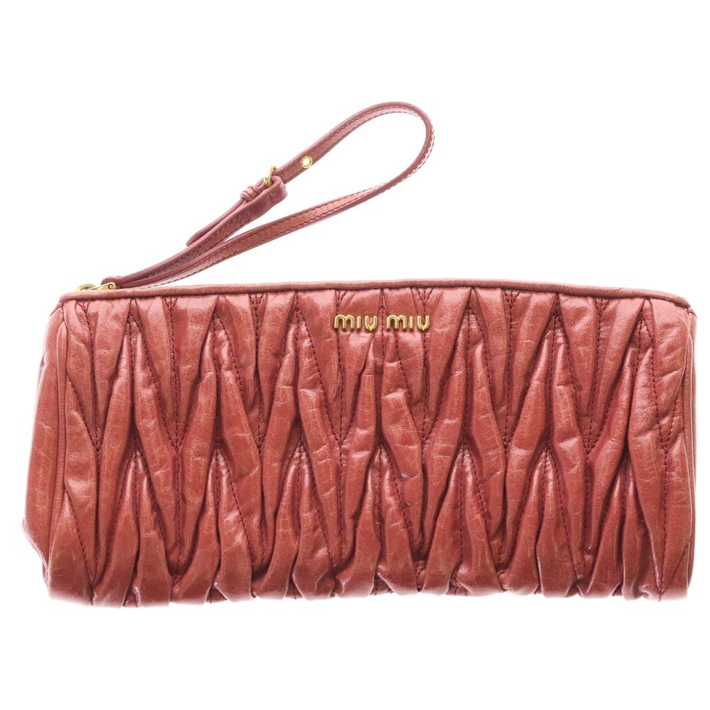 miumiu(ミュウミュウ) クラッチバッグ マテラッセ ピンクベージュ レザー