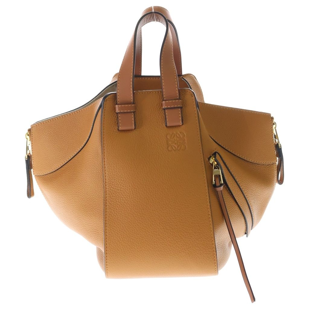 LOEWE (ロエベ) ハンモック スモール レザー 2WAY ハンド ショルダーバッグ ゴールド金具 ブラウン