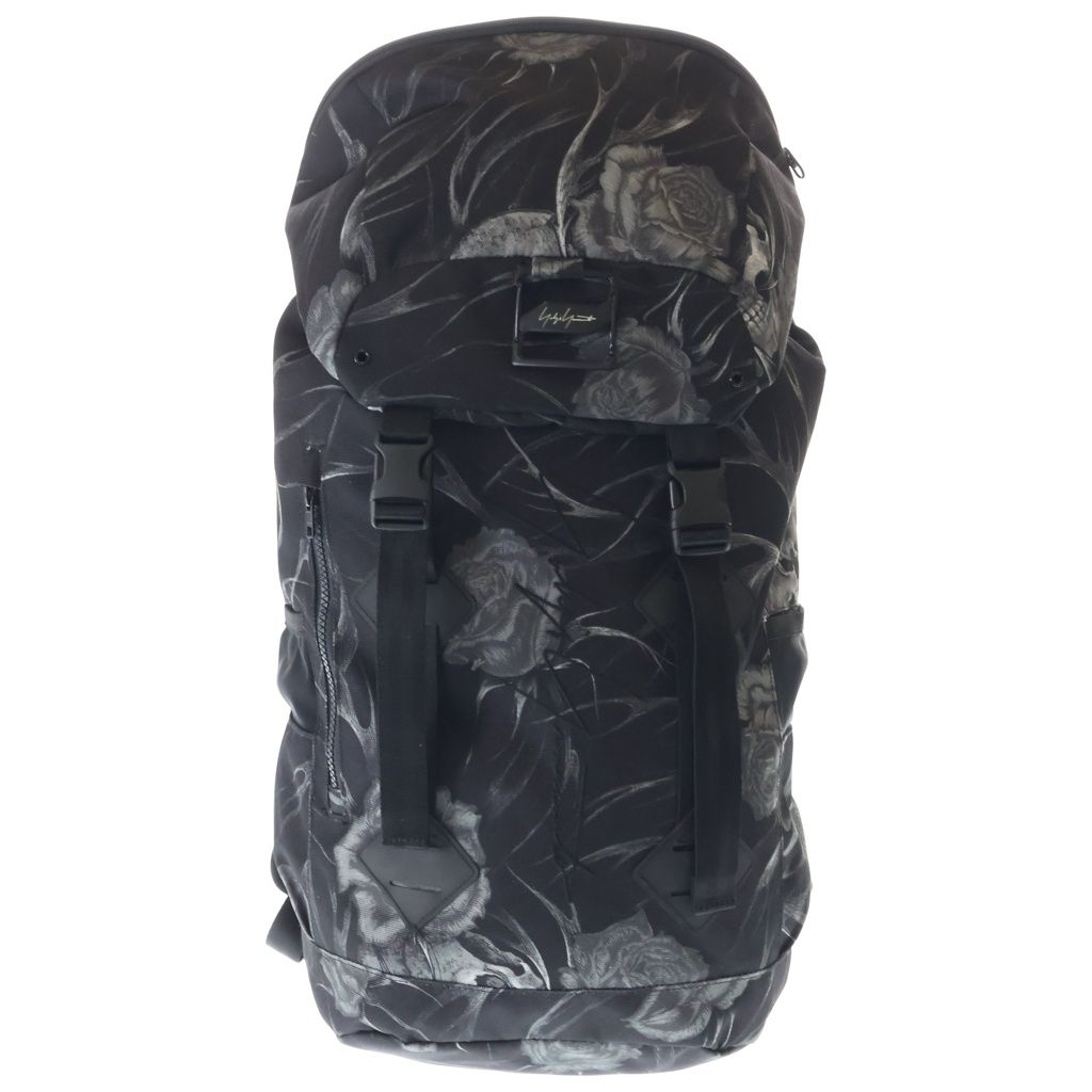 Yohji Yamamoto POUR HOMME (ヨウジヤマモト プールオム) 22SS × NEW ERA SKULL ROSE RUCKSACK2 HG-I55-660 スカルローズバックパック リュックサック バッグ ブラック