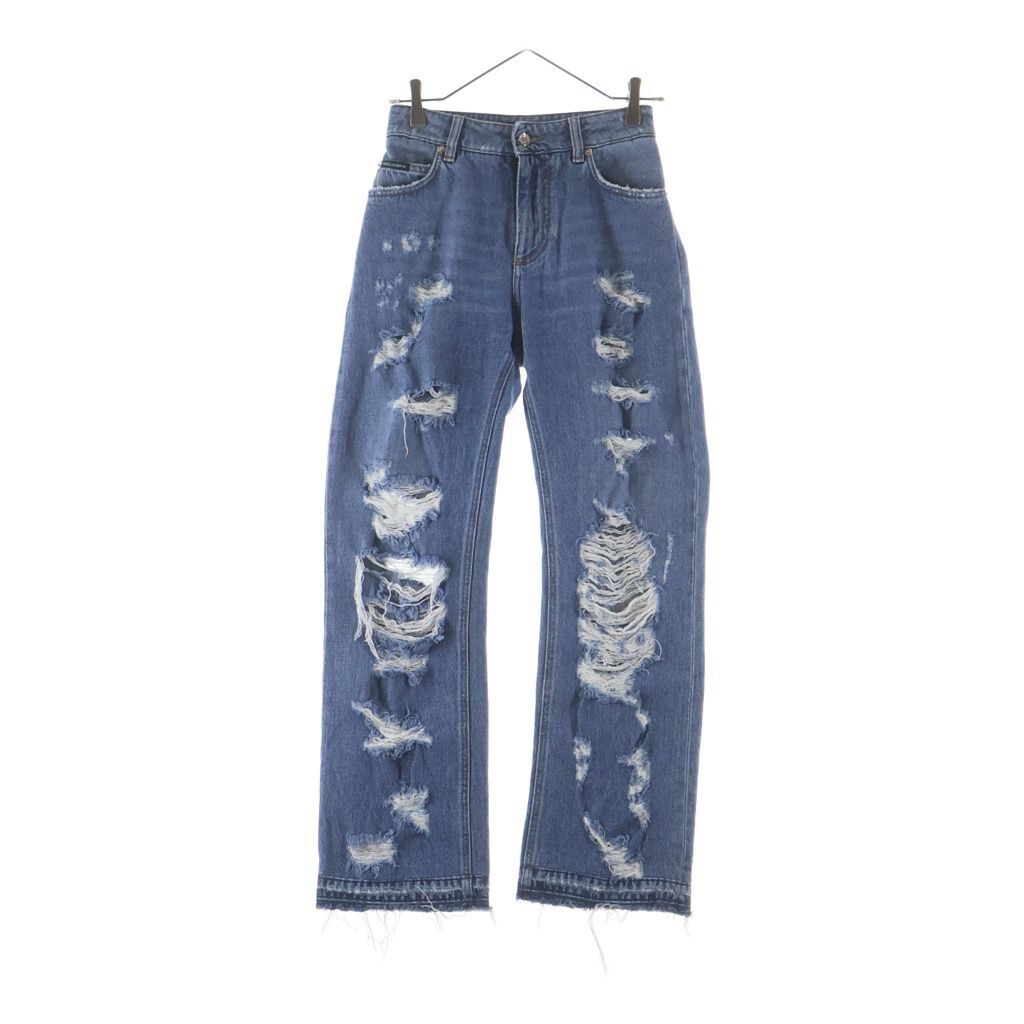 DOLCE & GABBANA (ドルチェアンドガッバーナ) ダメージデニム パンツ ブルー 36