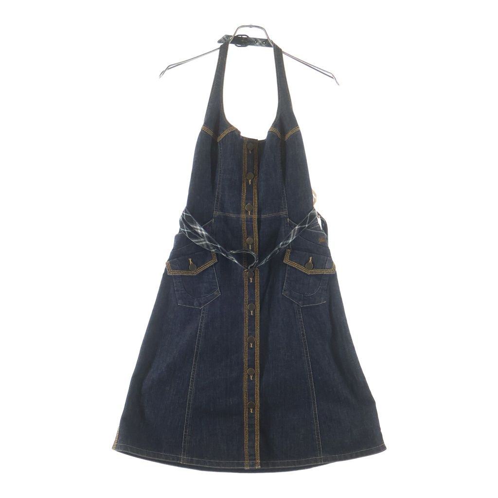 【BURBERRY BLUELABEL】ホルターネックデニムワンピースサイズ38 BURBERRY BLUE LABEL (バーバリーブルーレーベル) ホルターネック