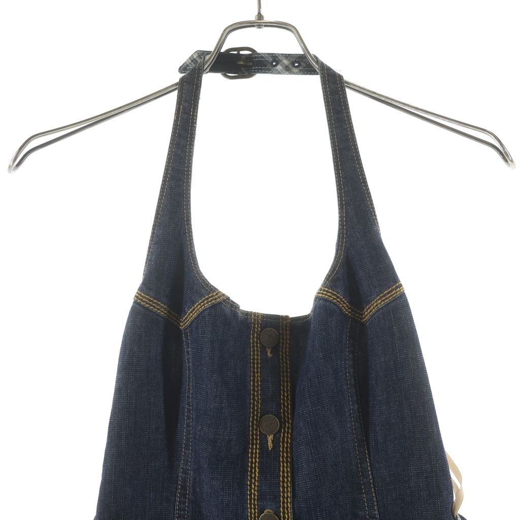 激レア　バーバリー　ブルーレーベル　ホルターネック　デニム　ワンピース　38 BURBERRY BLUE LABEL (バーバリーブルーレーベル) ホルターネック